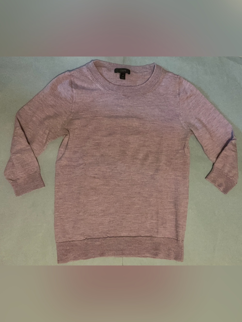 J. Crew Heathered Mauve 100% merino wool Crewneck Sweater
